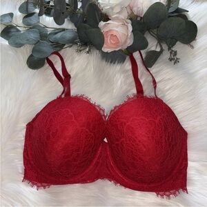 Victoria's Secret Dream Angels Red Lace Underwire Bra Size 34DDD